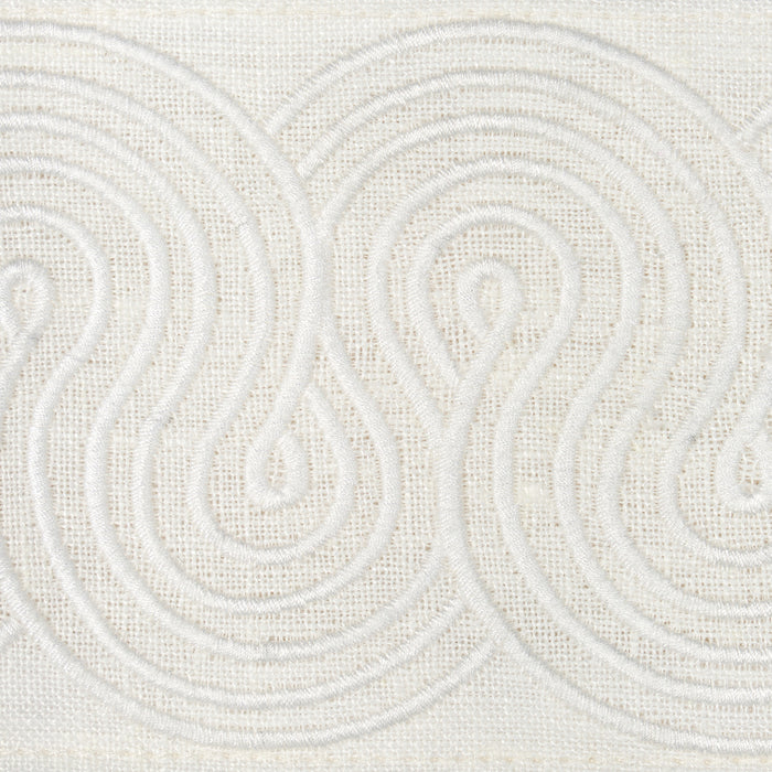 Schumacher Giraldi Embroidered Trim Ivory Trim Sample 81252