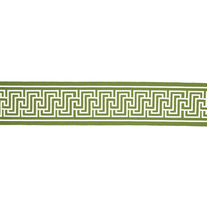 Schumacher Labyrinth Tape Green Trim Sample 81260