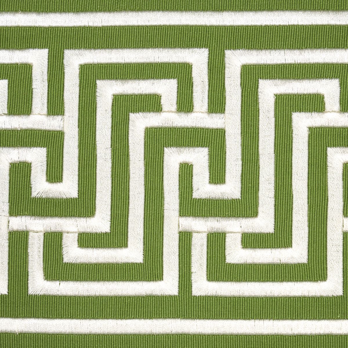 Schumacher Labyrinth Tape Green Trim Sample 81260