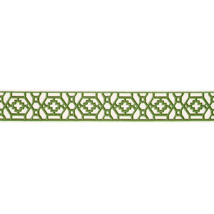 Schumacher Zanzibar Trellis Tape Jade Trim 81281