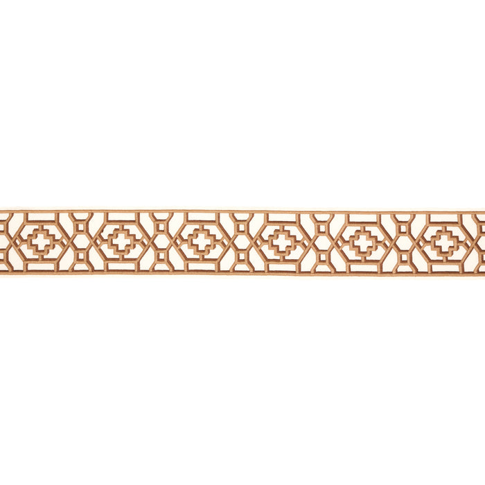 Schumacher Zanzibar Trellis Tape Camel Trim Sample 81282