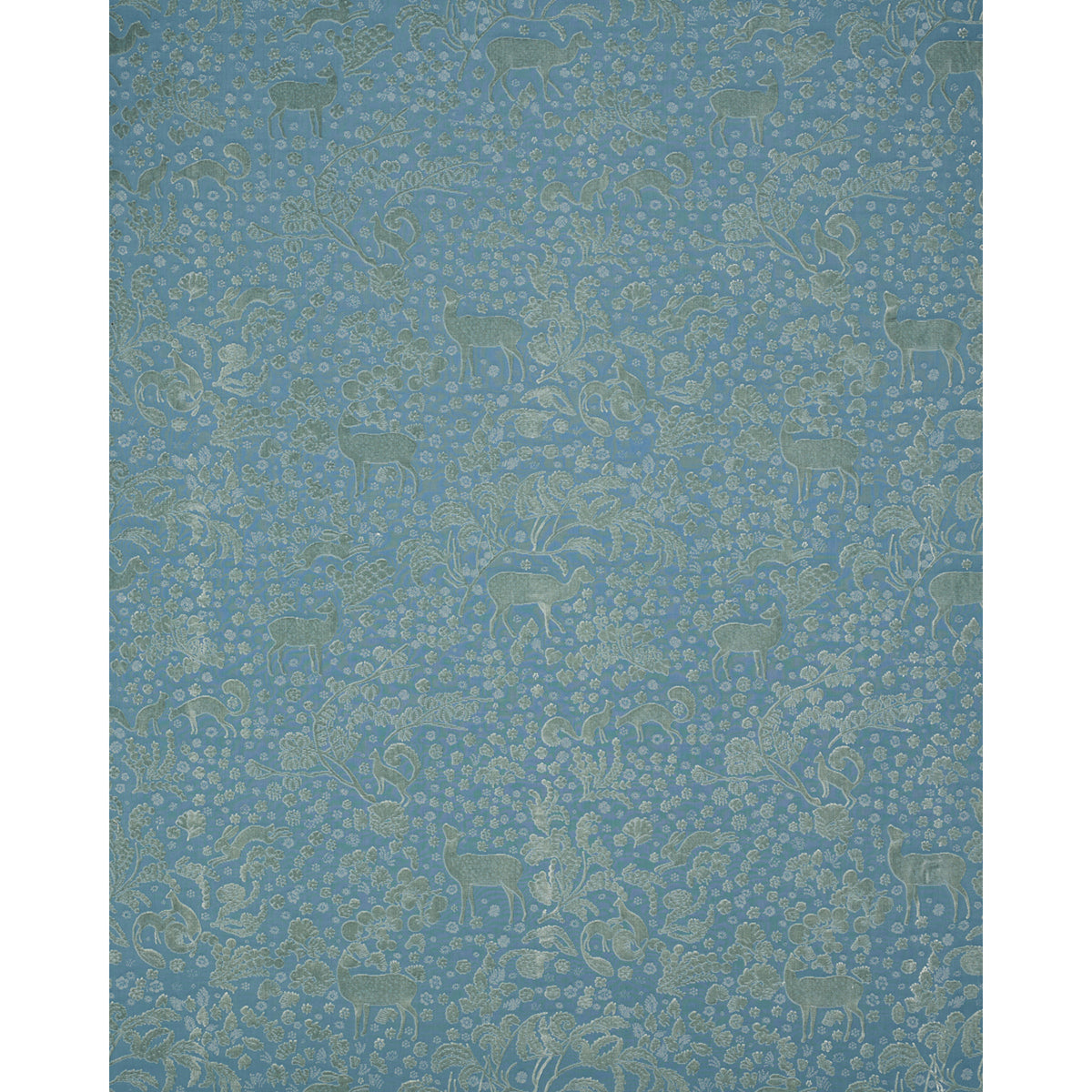 Schumacher Arbor Forest Slate Blue Fabric 81310