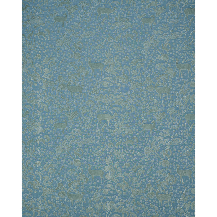 Schumacher Arbor Forest Slate Blue Fabric 81310