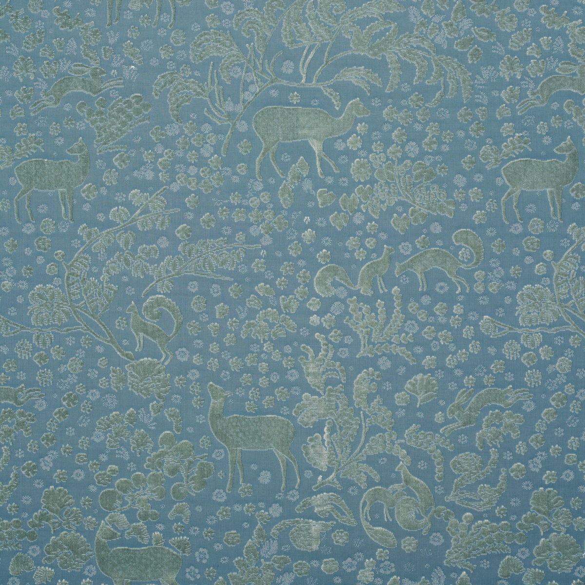 Schumacher Arbor Forest Slate Blue Fabric 81310