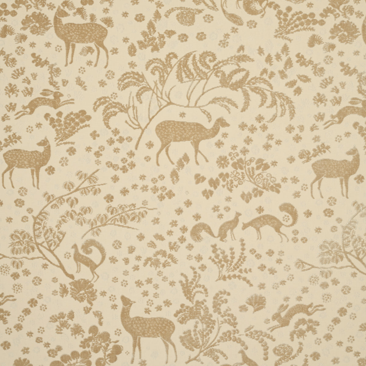 Schumacher Arbor Forest Champagne Fabric 81311