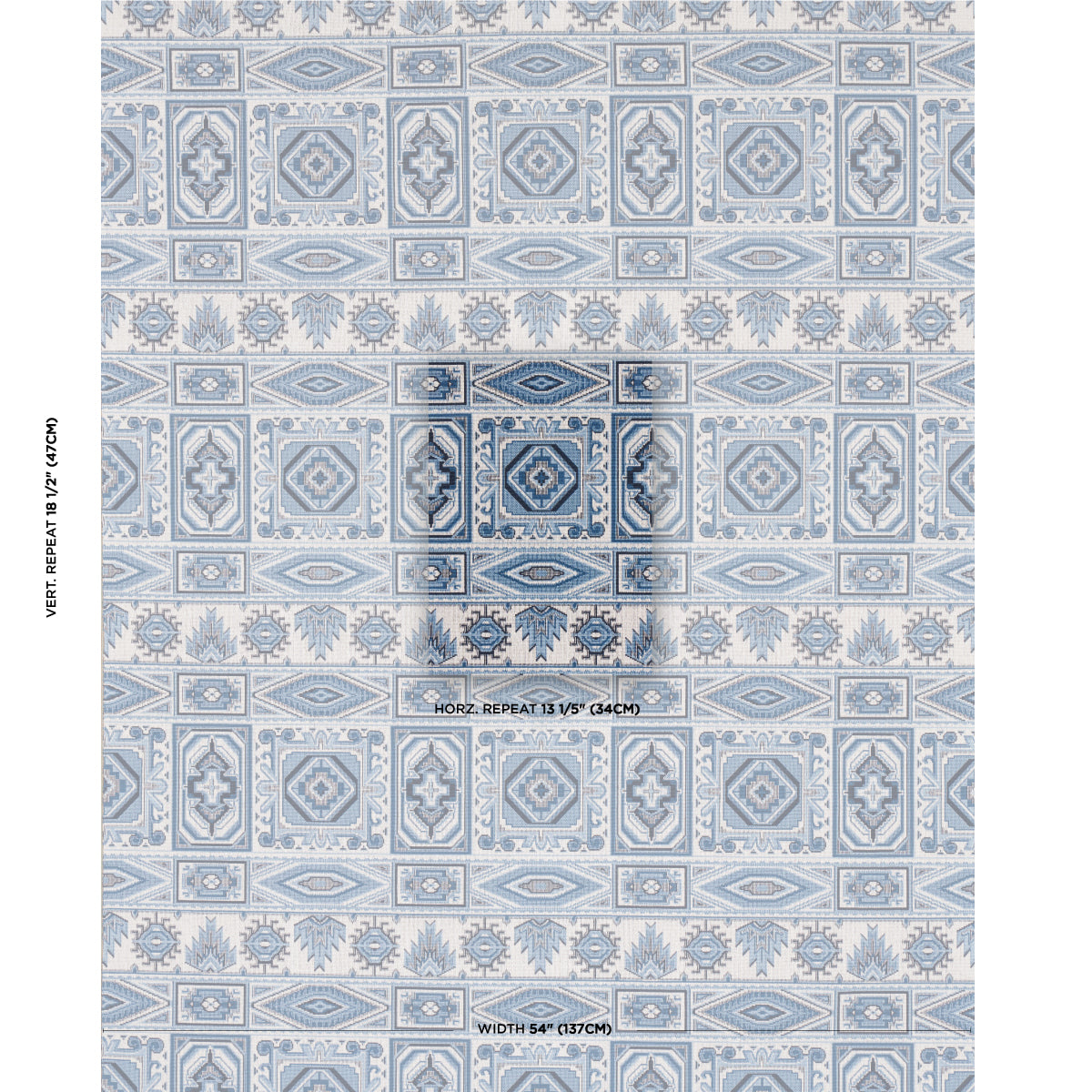 Schumacher Crowley Epingle Blue Fabric 81330