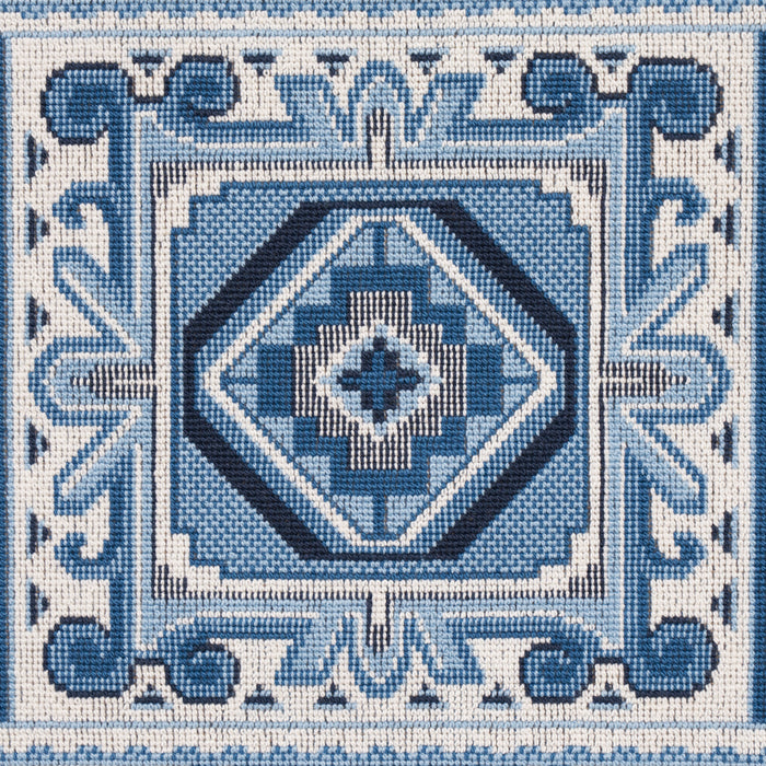 Schumacher Crowley Epingle Blue Fabric 81330