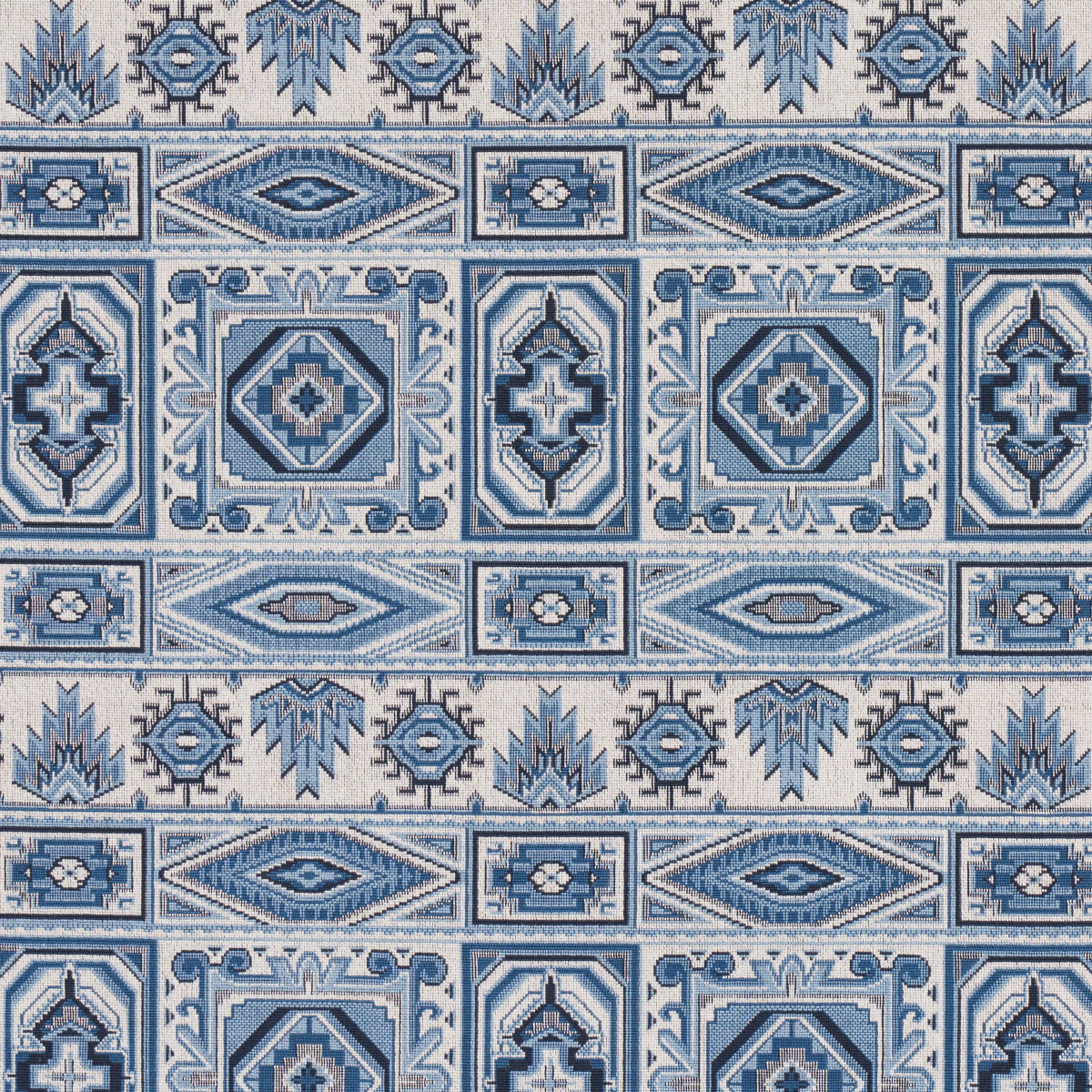 Schumacher Crowley Epingle Blue Fabric 81330