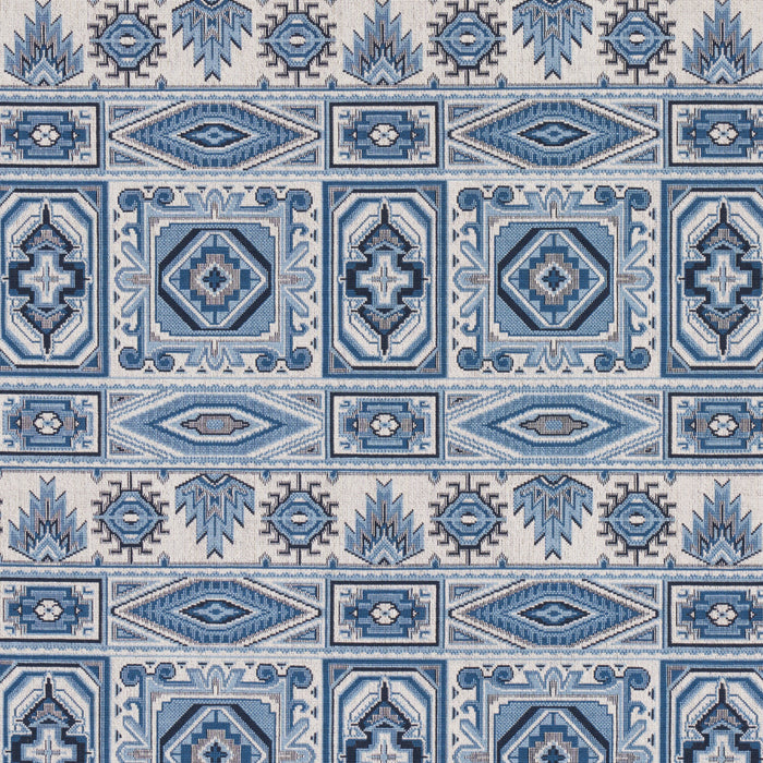 Schumacher Crowley Epingle Blue Fabric Sample 81330