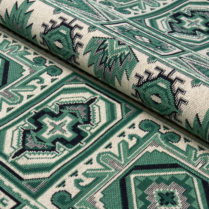 Schumacher Crowley Epingle Green Fabric 81331