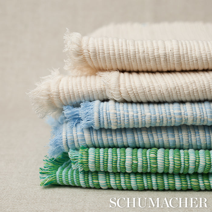 Schumacher Zeta Handwoven Texture Sky Fabric Sample 81372