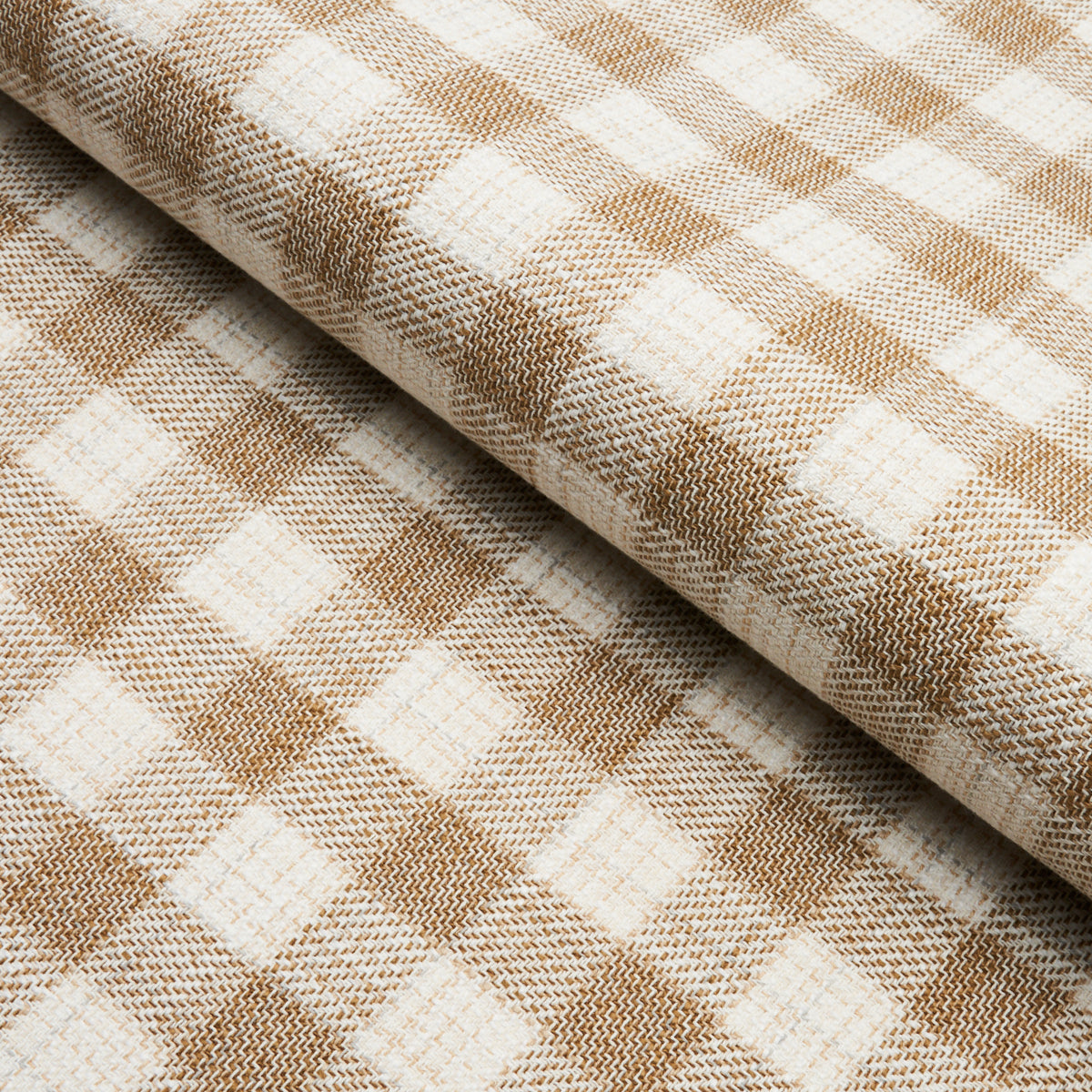 Schumacher Martina Plaid Indoor/Outdoor Natural Fabric 81412