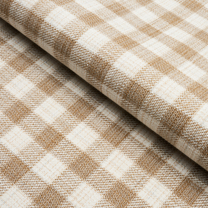 Schumacher Martina Plaid Indoor/Outdoor Natural Fabric Sample 81412