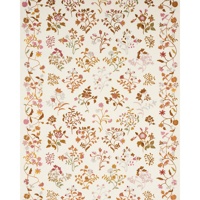 Schumacher Raleigh Crewel Embroidery Autumn Fabric 81430