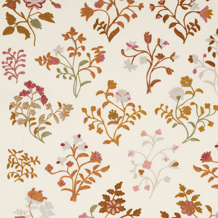 Schumacher Raleigh Crewel Embroidery Autumn Fabric 81430