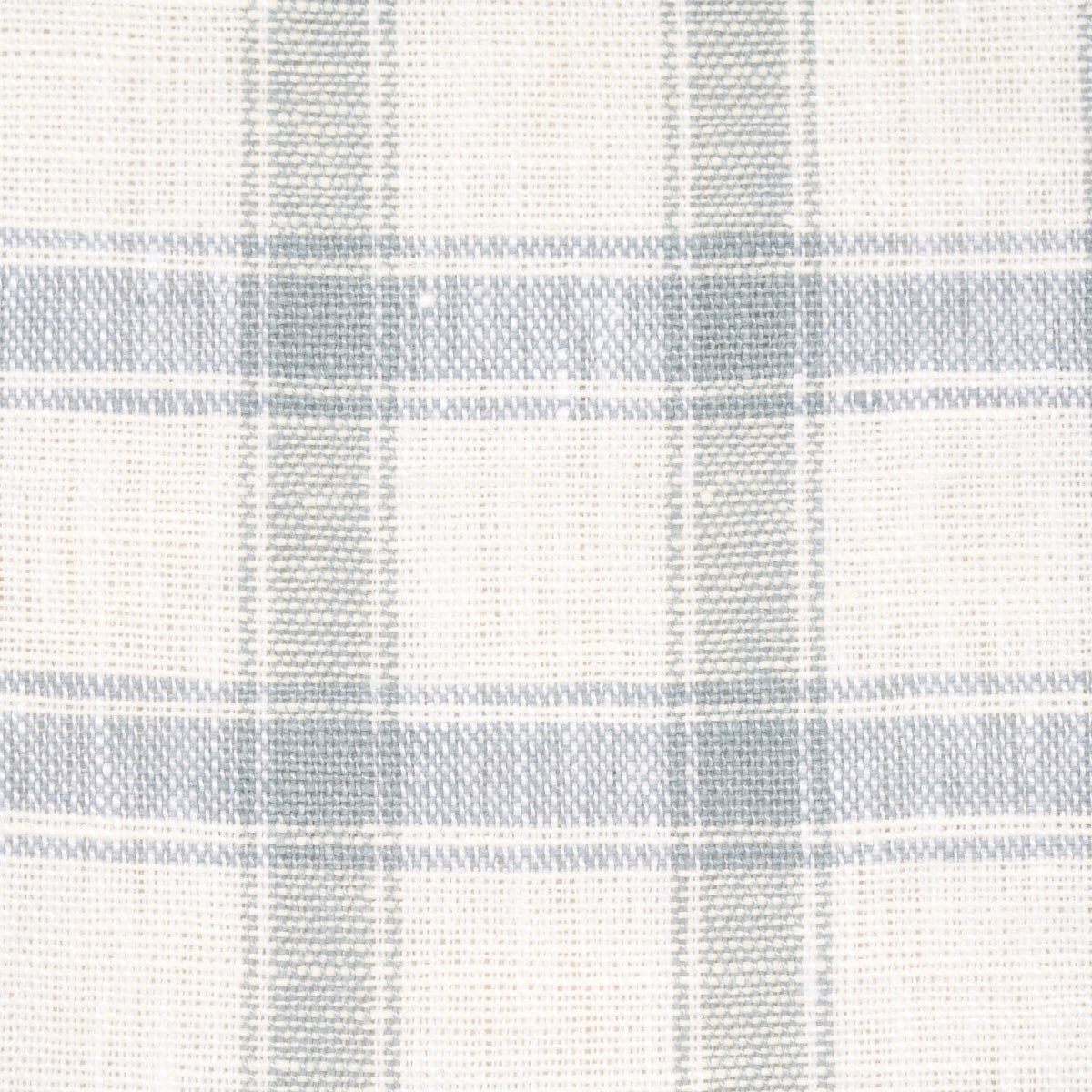 Schumacher Crawford Linen Check Jasper Blue Fabric Sample 81450