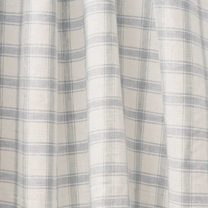 Schumacher Crawford Linen Check Jasper Blue Fabric 81450