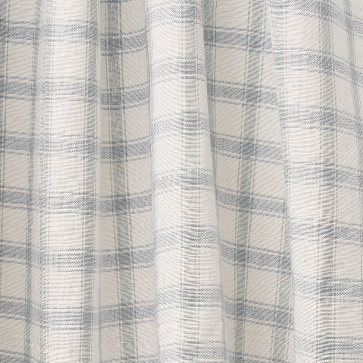 Schumacher Crawford Linen Check Jasper Blue Fabric Sample 81450