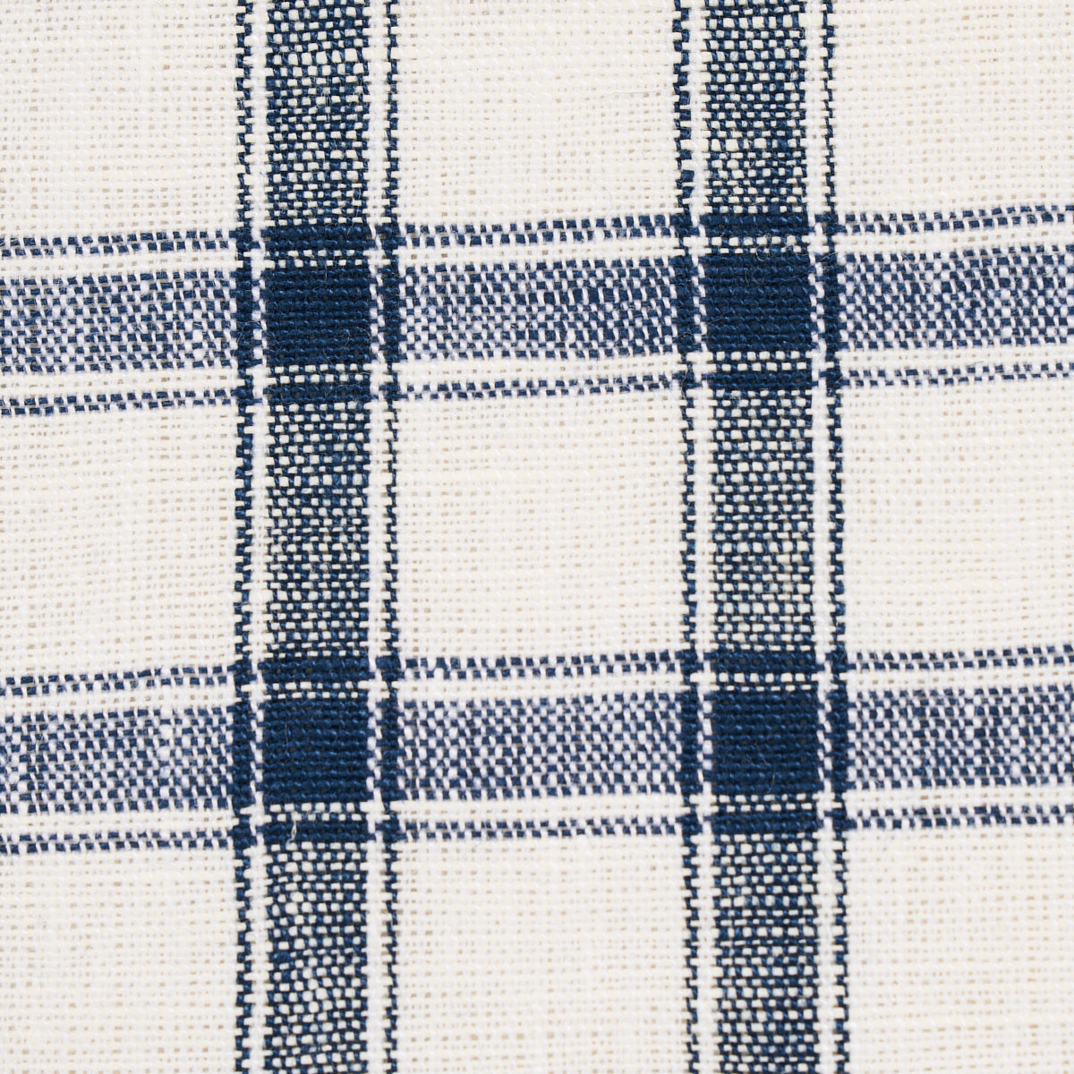 Schumacher Crawford Linen Check Indigo Fabric 81451