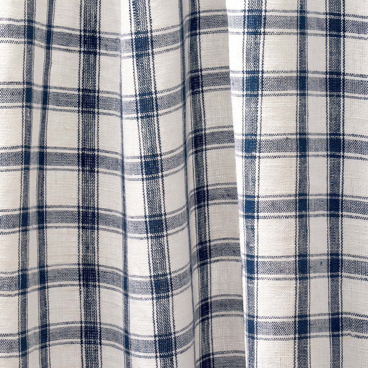 Schumacher Crawford Linen Check Indigo Fabric 81451