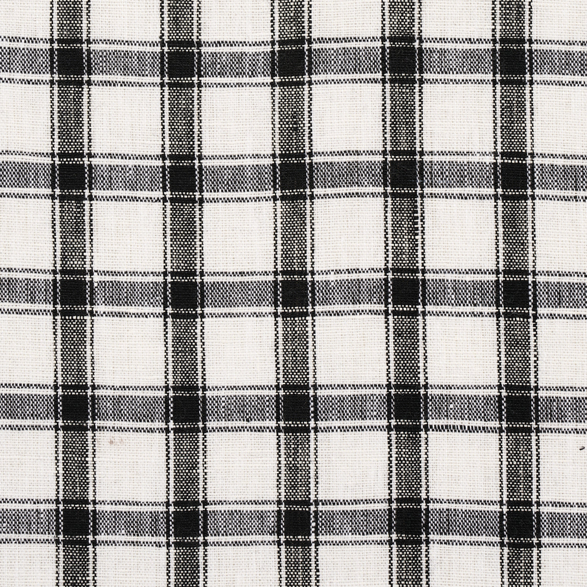 Schumacher Crawford Linen Check Basalt Fabric Sample 81452