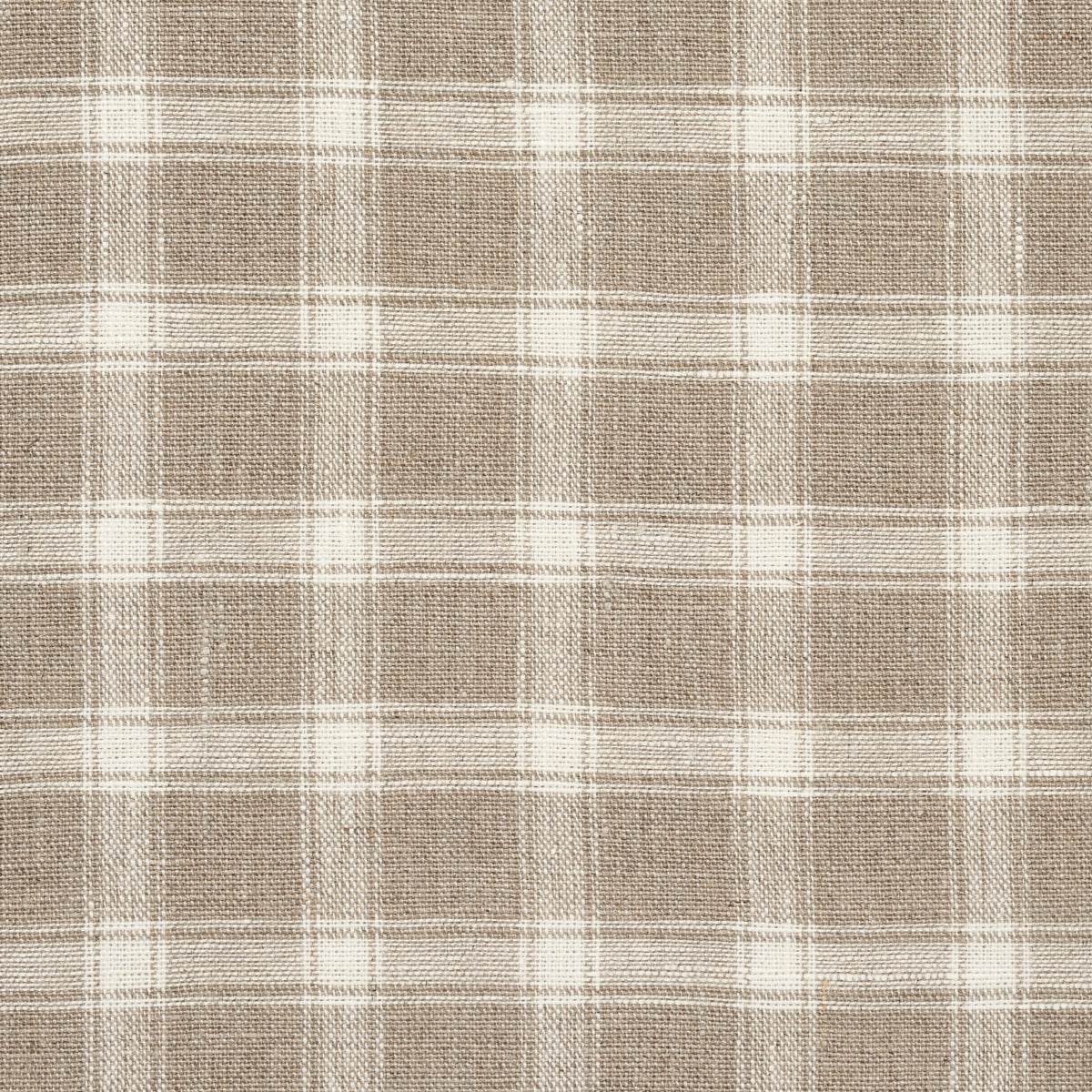 Schumacher Crawford Linen Check Flax Fabric 81453