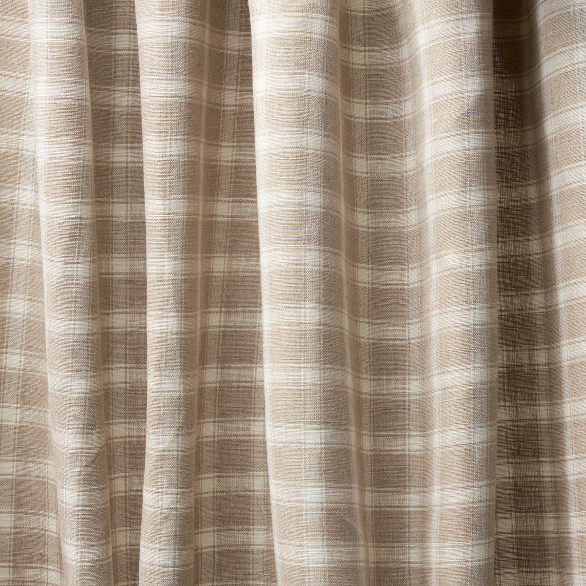 Schumacher Crawford Linen Check Flax Fabric 81453