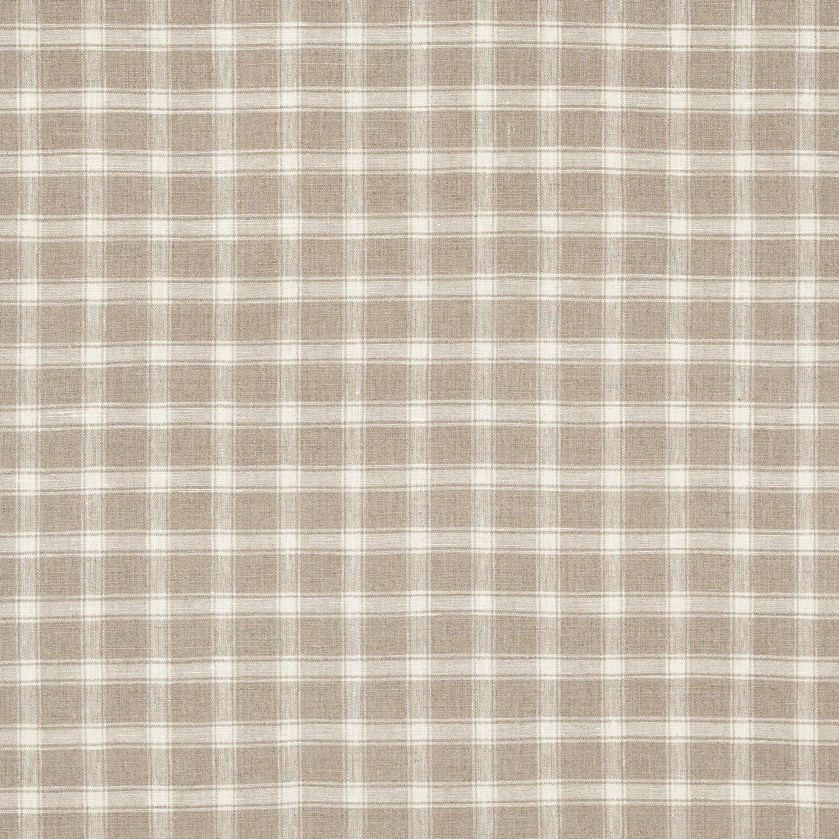 Schumacher Crawford Linen Check Flax Fabric Sample 81453