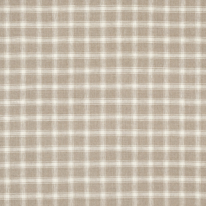 Schumacher Crawford Linen Check Flax Fabric Sample 81453