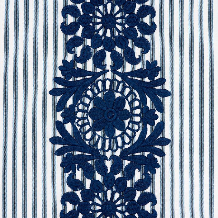 Schumacher Joelle Stripe Blue Fabric 81541