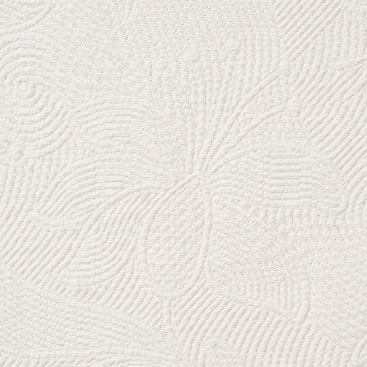 Schumacher Quilted Scroll Matelasse Ivory Fabric 81590