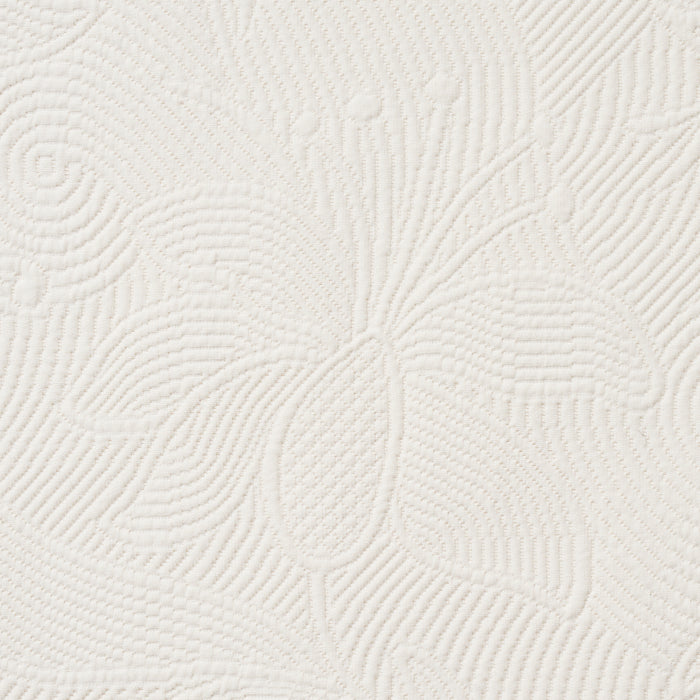 Schumacher Quilted Scroll Matelasse Ivory Fabric Sample 81590