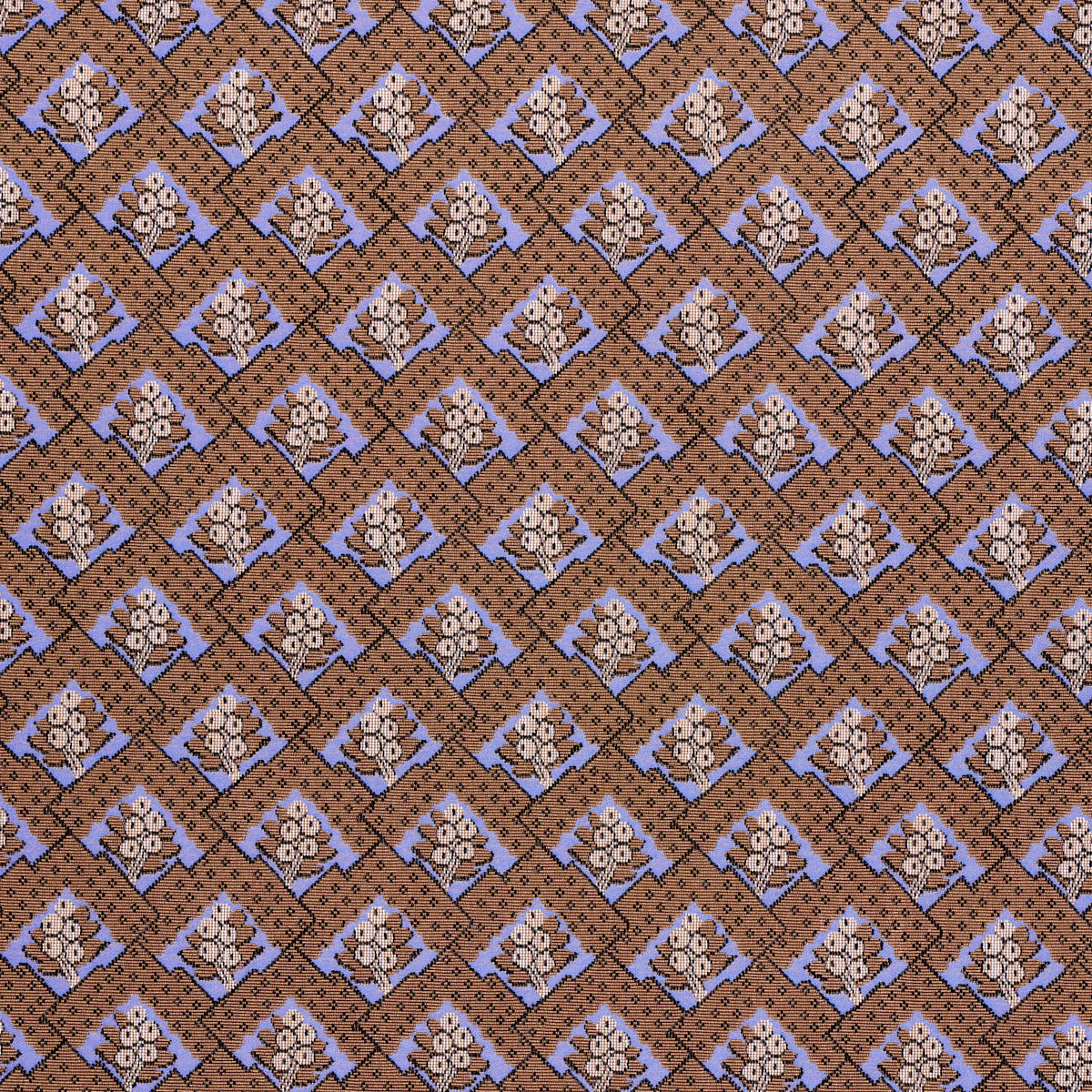 Schumacher Blair Silk Epingle Charlton Brown Fabric Sample 81601