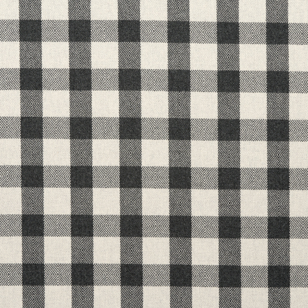 Schumacher Galt Wool Check Charcoal Fabric 81612