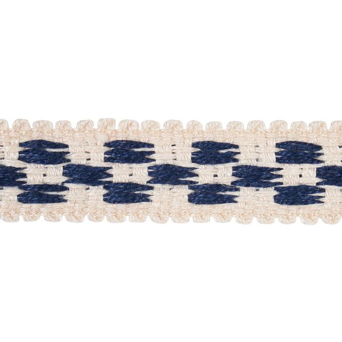 Schumacher Crawford Check Tape Narrow Indigo Trim 81620