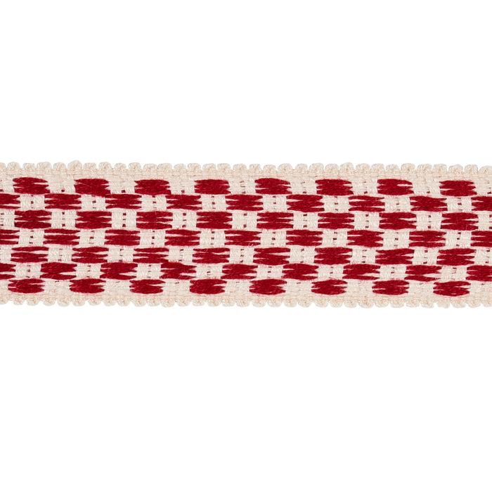 Schumacher Crawford Check Tape Medium Cornwallis Red Trim 81631