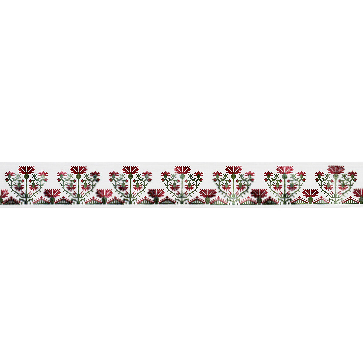 Schumacher Custis Embroidered Tape Claret Trim Sample 81660