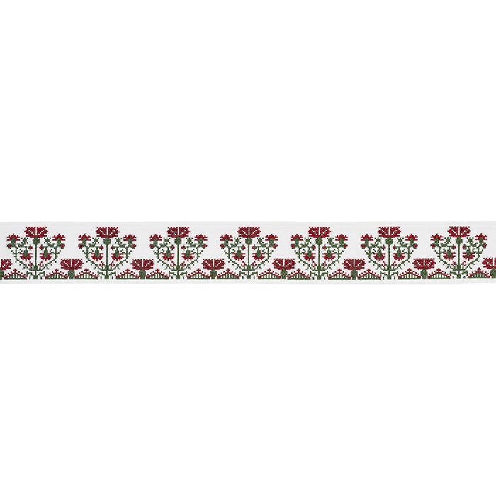 Schumacher Custis Embroidered Tape Claret Trim Sample 81660