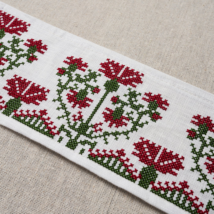 Schumacher Custis Embroidered Tape Claret Trim Sample 81660