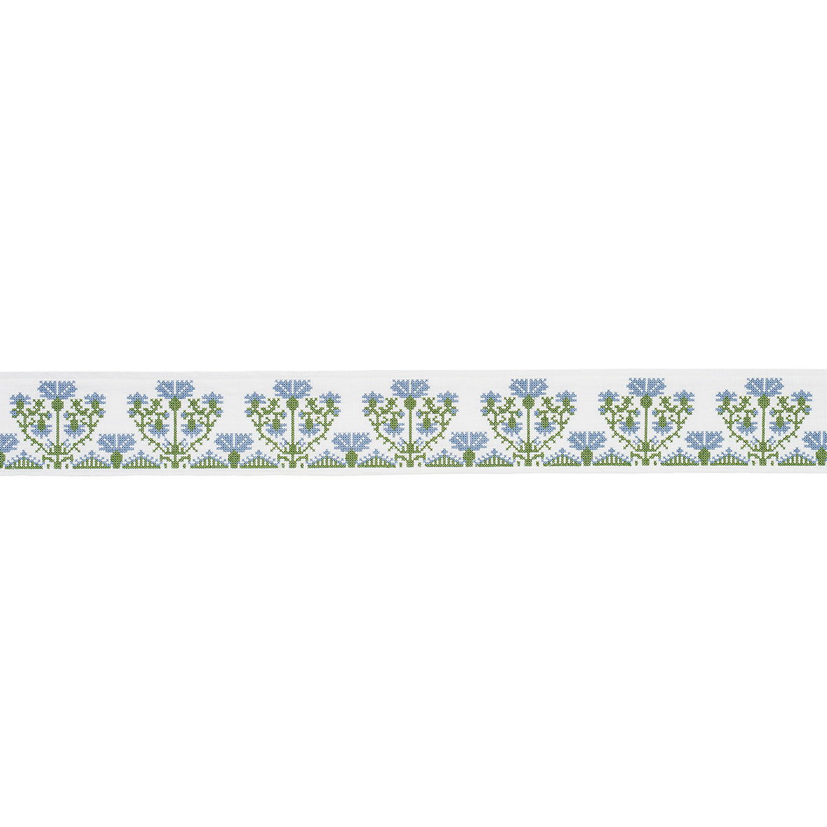 Schumacher Custis Embroidered Tape Chesapeake Trim Sample 81661