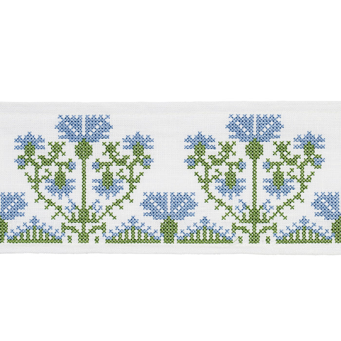 Schumacher Custis Embroidered Tape Chesapeake Trim 81661