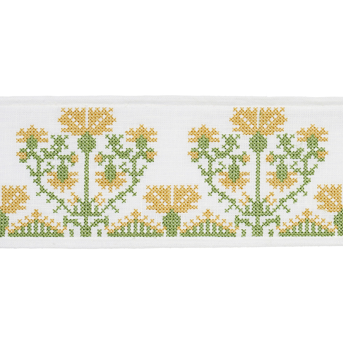 Schumacher Custis Embroidered Tape Marigold Trim Sample 81663