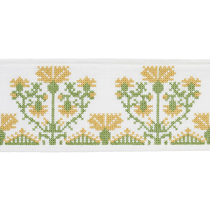 Schumacher Custis Embroidered Tape Marigold Trim Sample 81663