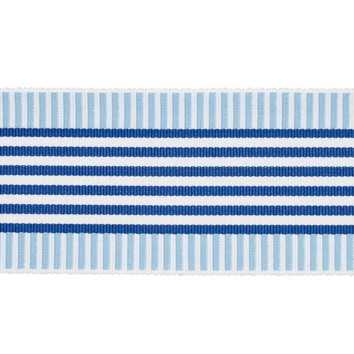 Schumacher Keket Stripe Tape Blues Trim Sample 81690