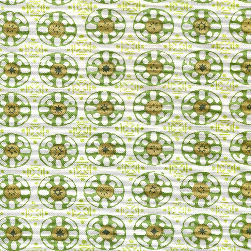 China Seas Kediri Batik Jungle Lime Avocado Dark Green Fabric 8170-09