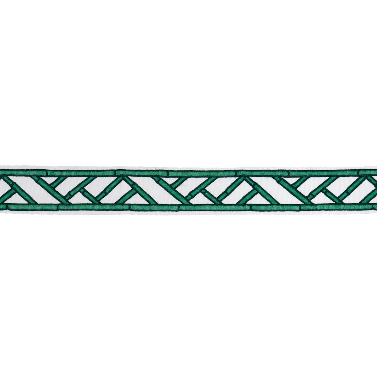 Schumacher Bamboo Trellis Tape Green Trim Sample 81741