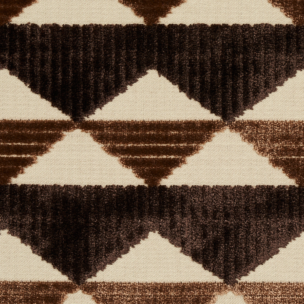 Schumacher Ridge Line Velvet Brown Fabric 81821