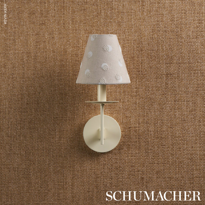 Schumacher Taylor Embroidery Ivory On Natural Fabric 81840