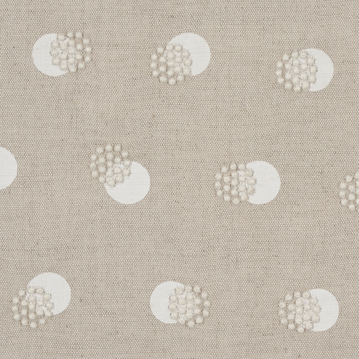 Schumacher Taylor Embroidery Ivory On Natural Fabric 81840