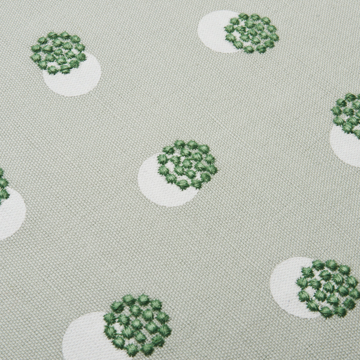 Schumacher Taylor Embroidery Green Fabric Sample 81842